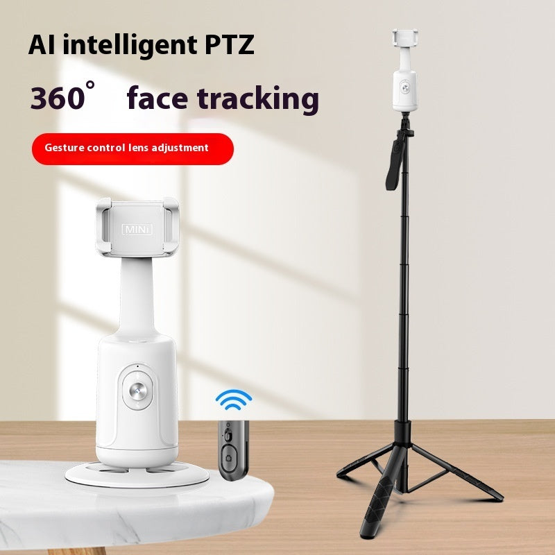 AI-Powered 360° Auto Face Tracking Phone Holder – Gesture Control, Tripod-Compatible, No App Needed, Smart Stabilizer for TikTok, Vlogs, and Live Streaming - Tech Mart