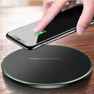 Fast Wireless Charger Pad for iPhone & Samsung – Slim Qi Charging Base with Copper Coil & USB Cable - Tech Mart