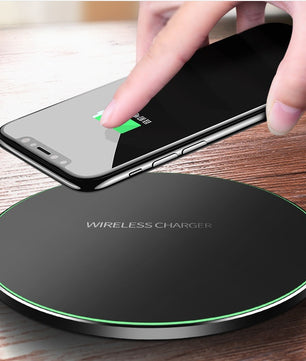 Fast Wireless Charger Pad for iPhone & Samsung – Slim Qi Charging Base with Copper Coil & USB Cable - Tech Mart