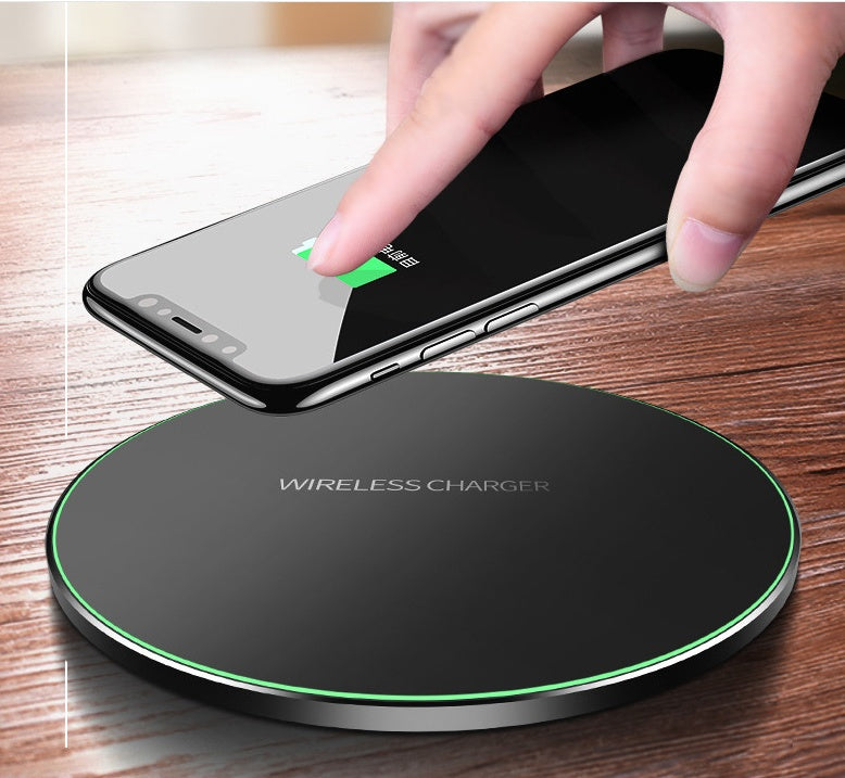 Fast Wireless Charger Pad for iPhone & Samsung – Slim Qi Charging Base with Copper Coil & USB Cable - Tech Mart
