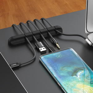 Silicone USB Cable Winder – Desktop Cable Organizer & Management Clips for Headphones, Chargers, and Office Wires - Tech Mart