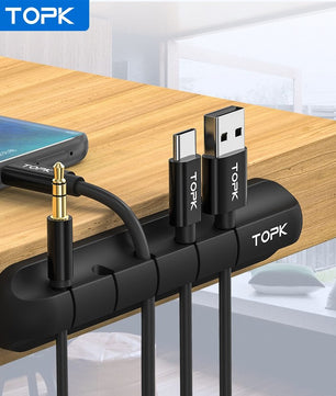 Silicone USB Cable Winder – Desktop Cable Organizer & Management Clips for Headphones, Chargers, and Office Wires - Tech Mart