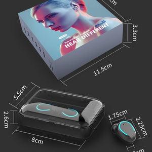 Multifunction Bluetooth Headset with Built-In Power Bank – Stereo Binaural Wireless Earbuds with Charging Case for Music, Calls & Phone Support - Tech Mart