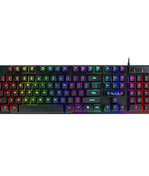 Gaming USB Luminous Wired Keyboard with Floating Key Design – RGB Backlit Mechanical Feel Keyboard for PC & Laptop - Tech Mart