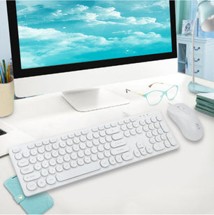 Cute wireless keyboard and mouse set - Tech Mart