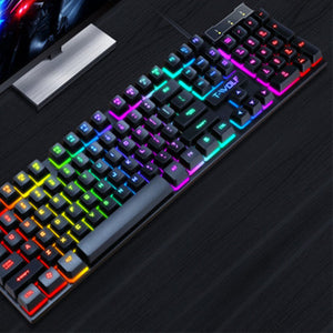 Gaming USB Luminous Wired Keyboard with Floating Key Design – RGB Backlit Mechanical Feel Keyboard for PC & Laptop - Tech Mart