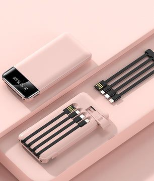 Mini Large Capacity 20000mAh Power Bank – Ultra Slim Portable USB Charger with Mirror Finish for Smartphones & Tablets - Tech Mart