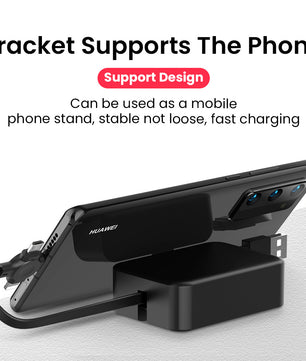 4-in-1 Retractable USB Charging Cable with Phone Stand – Macaron Design, Lightning, Type-C & Micro USB, Fast Charging Storage Box for iPhone & Android - Tech Mart