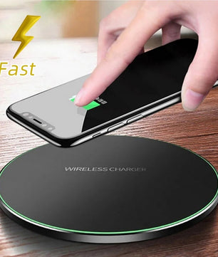 Fast Wireless Charger Pad for iPhone & Samsung – Slim Qi Charging Base with Copper Coil & USB Cable - Tech Mart