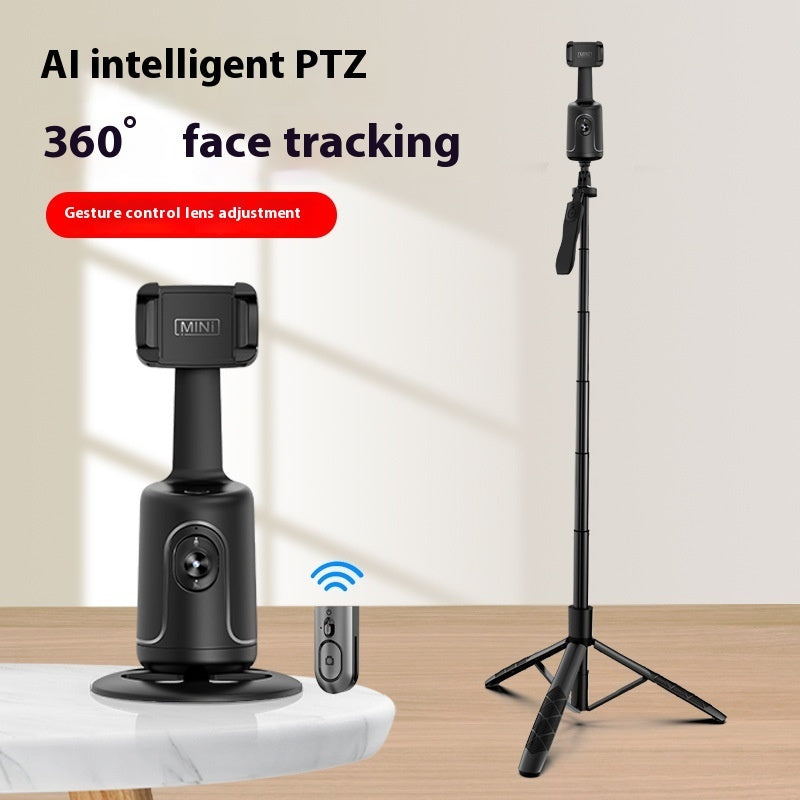 AI-Powered 360° Auto Face Tracking Phone Holder – Gesture Control, Tripod-Compatible, No App Needed, Smart Stabilizer for TikTok, Vlogs, and Live Streaming - Tech Mart