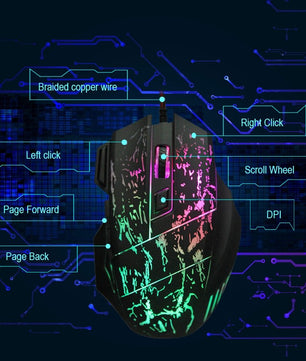 Wired Computer Gaming Mouse – Ultra-Thin Transparent RGB Design with 1200 DPI Precision for Office and Gaming - Tech Mart