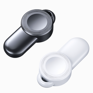 Black and white camera lens with a white background