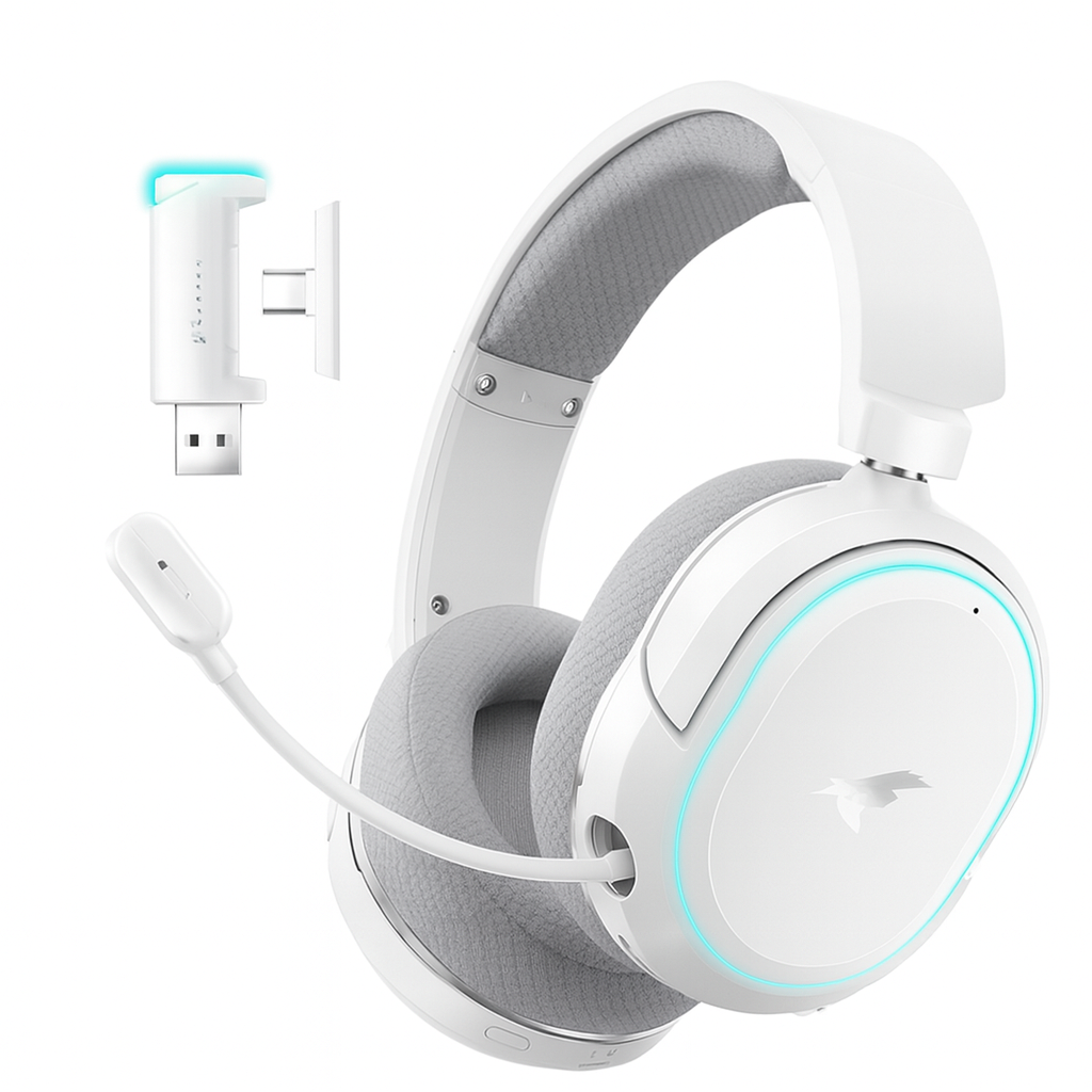 Picun G2 Wireless Gaming Headset – 2.4GHz RF + Bluetooth 5.3, Ultra Low Latency, 7.1 Surround, 100H Battery, Retractable ENC Mic – For PC, PS5, PS4, Switch, Mobile - Tech Mart