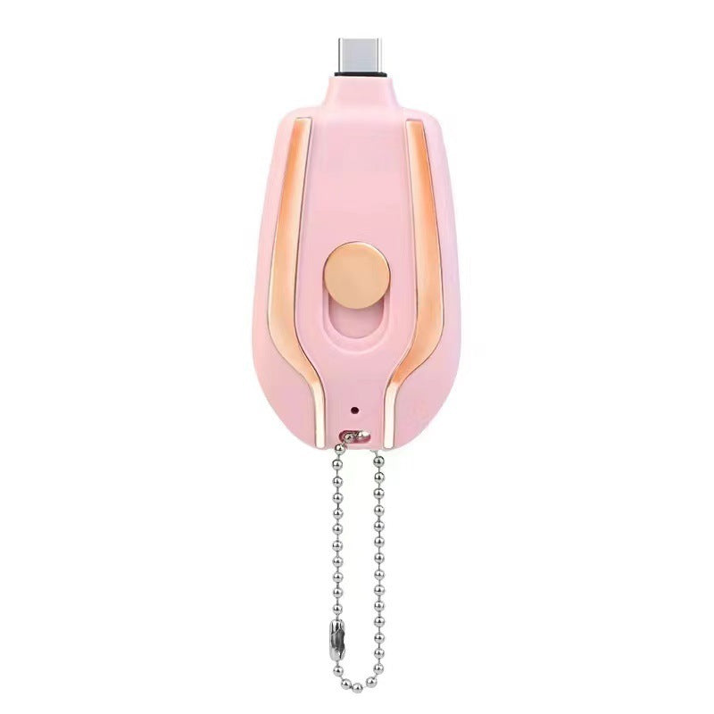 1500mAh Mini Power Emergency Pod Keychain Charger With Type-C – Ultra-Compact Fast Charging Backup Battery Pack for Phones & Bluetooth Devices - Tech Mart