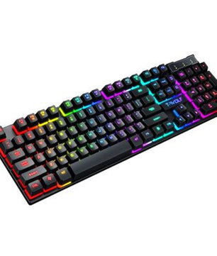 Gaming USB Luminous Wired Keyboard with Floating Key Design – RGB Backlit Mechanical Feel Keyboard for PC & Laptop - Tech Mart