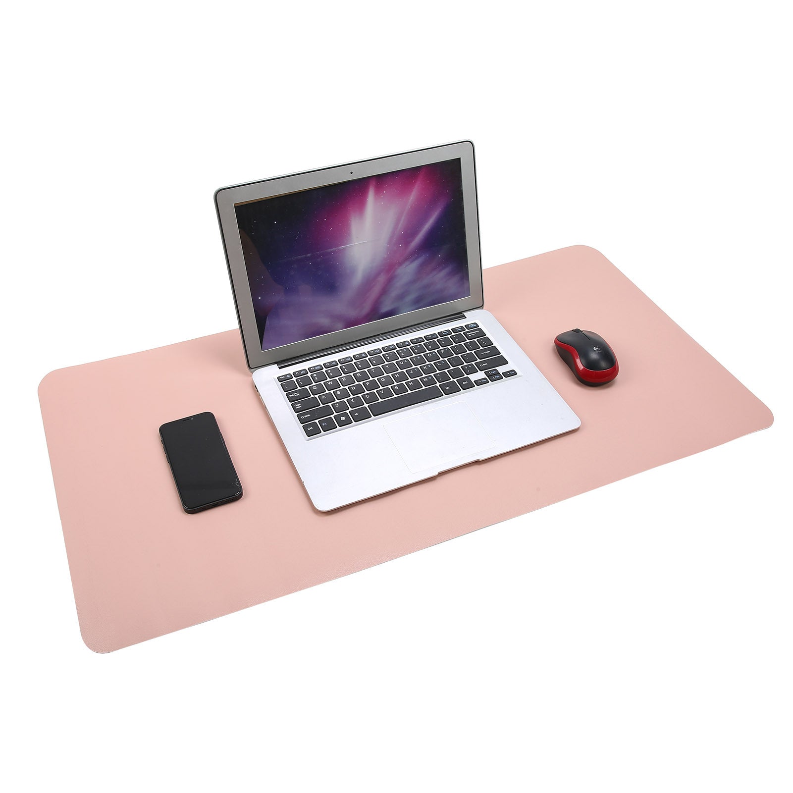 DoubleSided Pink Desk Mat Waterproof Leather Writing Desk Mouse Pad - Tech Mart