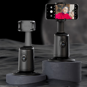 AI-Powered 360° Auto Face Tracking Phone Holder – Gesture Control, Tripod-Compatible, No App Needed, Smart Stabilizer for TikTok, Vlogs, and Live Streaming - Tech Mart