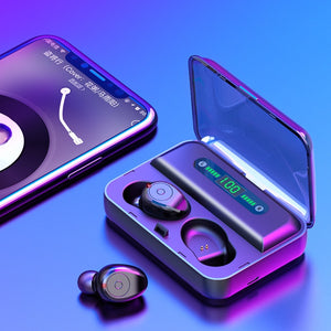 Multifunction Bluetooth Headset with Built-In Power Bank – Stereo Binaural Wireless Earbuds with Charging Case for Music, Calls & Phone Support - Tech Mart