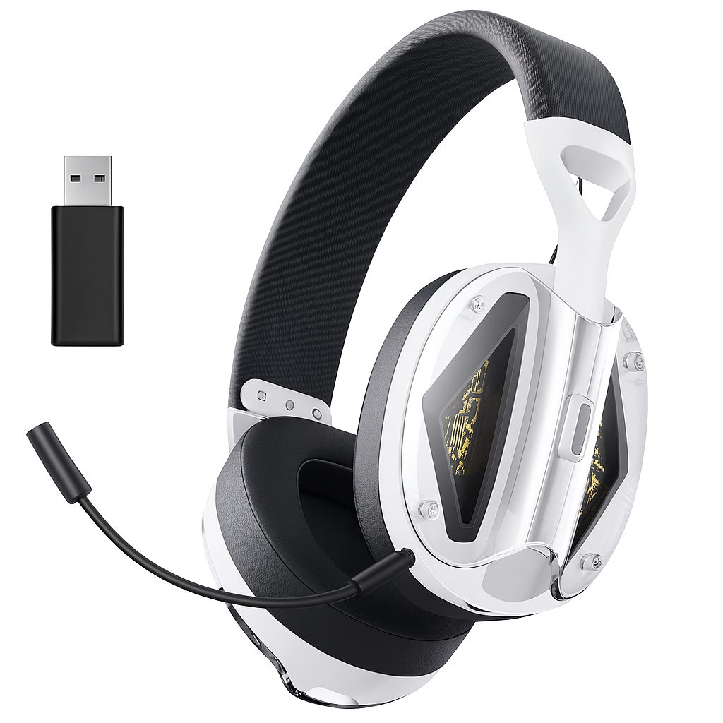 Picun G1 2.4GHz Gaming Wireless Headset – 3D Surround Sound Spatial Audio with ENC HD Mic for PS5, PC, Mobile & More - Tech Mart