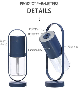 Magic Shadow USB Air Humidifier with Projection Night Light – Ultrasonic Mist Maker & Mini Air Purifier for Home, Office, Car & Bedroom - Tech Mart