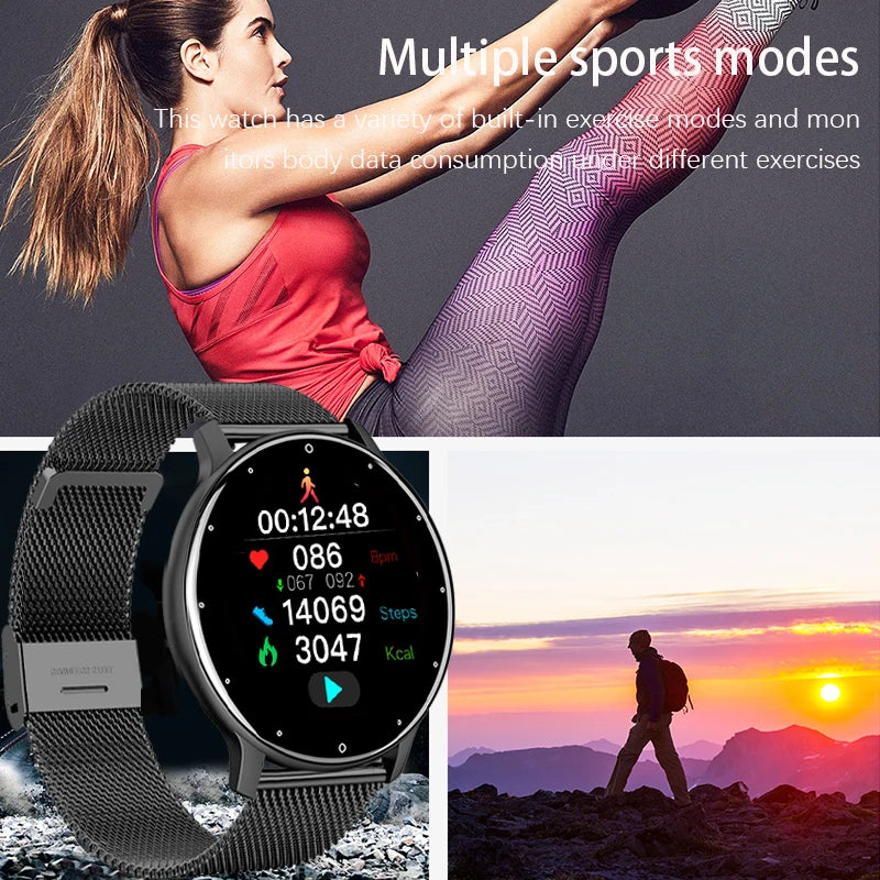 LIGE 2025 Ladies Full Touch Screen Smart Watch – Waterproof Fitness Tracker with Heart Rate, Sports Modes & Bluetooth for Android and iOS - Tech Mart