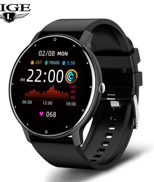 LIGE 2025 Ladies Full Touch Screen Smart Watch – Waterproof Fitness Tracker with Heart Rate, Sports Modes & Bluetooth for Android and iOS - Tech Mart