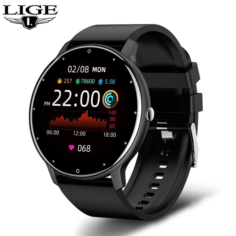 LIGE 2025 Ladies Full Touch Screen Smart Watch – Waterproof Fitness Tracker with Heart Rate, Sports Modes & Bluetooth for Android and iOS - Tech Mart