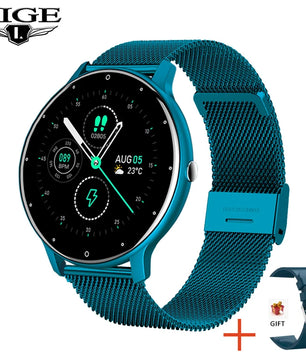 LIGE 2025 Ladies Full Touch Screen Smart Watch – Waterproof Fitness Tracker with Heart Rate, Sports Modes & Bluetooth for Android and iOS - Tech Mart