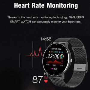 LIGE 2025 Ladies Full Touch Screen Smart Watch – Waterproof Fitness Tracker with Heart Rate, Sports Modes & Bluetooth for Android and iOS - Tech Mart