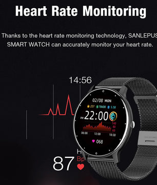LIGE 2025 Ladies Full Touch Screen Smart Watch – Waterproof Fitness Tracker with Heart Rate, Sports Modes & Bluetooth for Android and iOS - Tech Mart