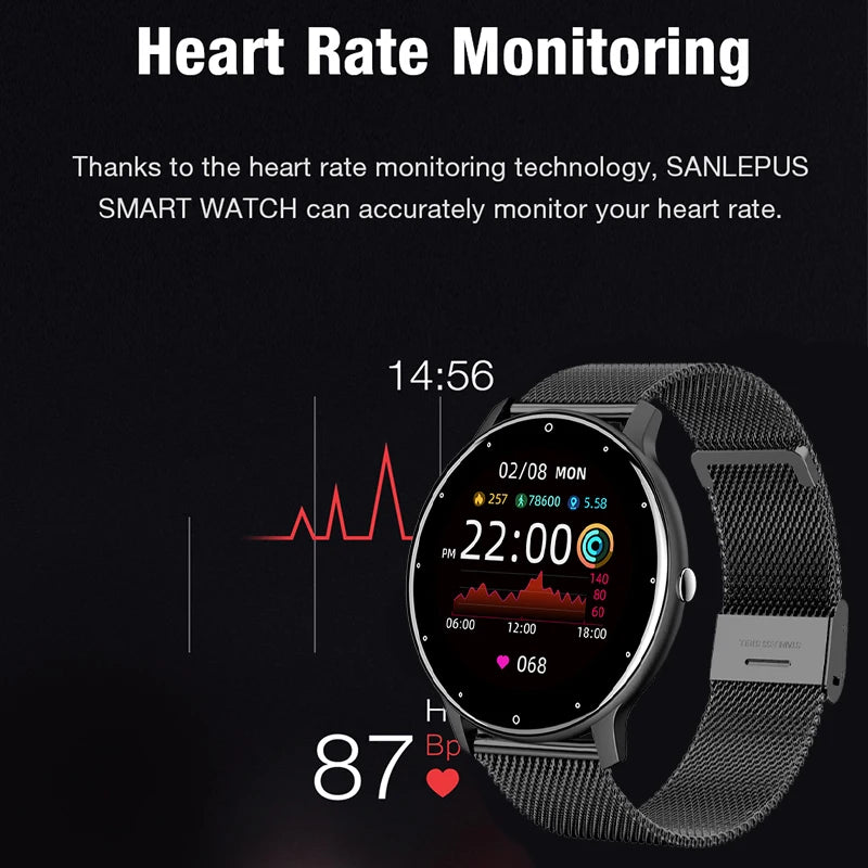 LIGE 2025 Ladies Full Touch Screen Smart Watch – Waterproof Fitness Tracker with Heart Rate, Sports Modes & Bluetooth for Android and iOS - Tech Mart