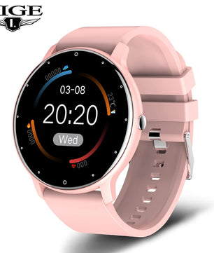 LIGE 2025 Ladies Full Touch Screen Smart Watch – Waterproof Fitness Tracker with Heart Rate, Sports Modes & Bluetooth for Android and iOS - Tech Mart