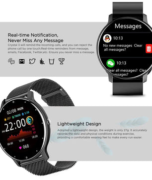 LIGE 2025 Ladies Full Touch Screen Smart Watch – Waterproof Fitness Tracker with Heart Rate, Sports Modes & Bluetooth for Android and iOS - Tech Mart