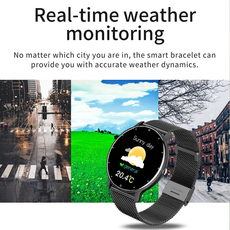 LIGE 2025 Ladies Full Touch Screen Smart Watch – Waterproof Fitness Tracker with Heart Rate, Sports Modes & Bluetooth for Android and iOS - Tech Mart