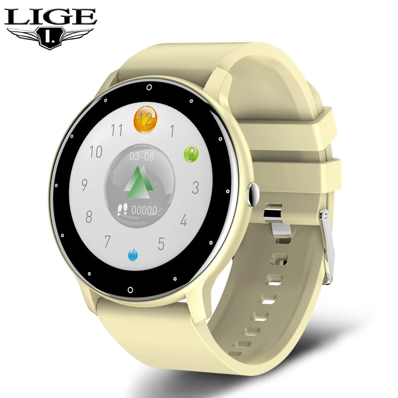 LIGE 2025 Ladies Full Touch Screen Smart Watch – Waterproof Fitness Tracker with Heart Rate, Sports Modes & Bluetooth for Android and iOS - Tech Mart