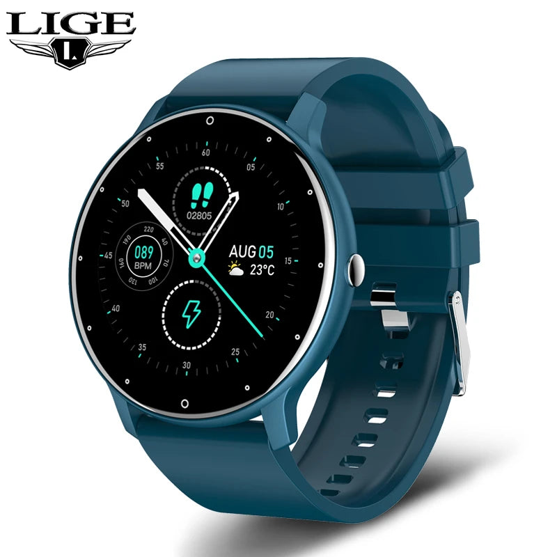 LIGE 2025 Ladies Full Touch Screen Smart Watch – Waterproof Fitness Tracker with Heart Rate, Sports Modes & Bluetooth for Android and iOS - Tech Mart