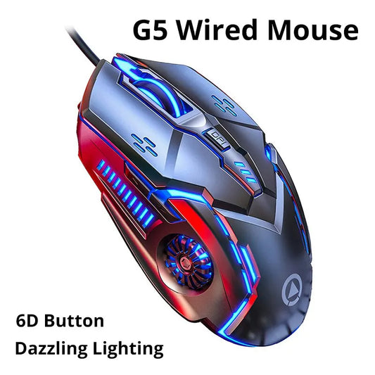 Silver Eagle G5 Mute Wired Mouse Six Keys Luminous Game E-Sports Machinery Computer Accessories Cross-Border Delivery - Tech Mart