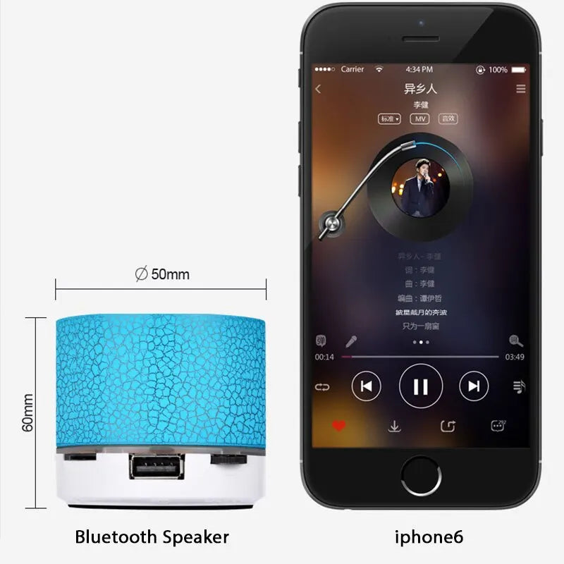 Bluetooth Mini Speaker Wireless Speaker Colorful LED Portable Speaker - Tech Mart