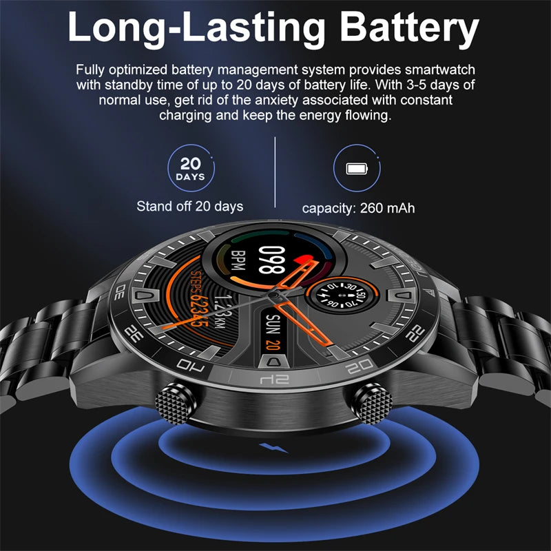 LIGE BW0189 PRO Smart Watch Men – Bluetooth Call, IP67 Waterproof Sports & Fitness Watch (For Android & iOS) - Tech Mart