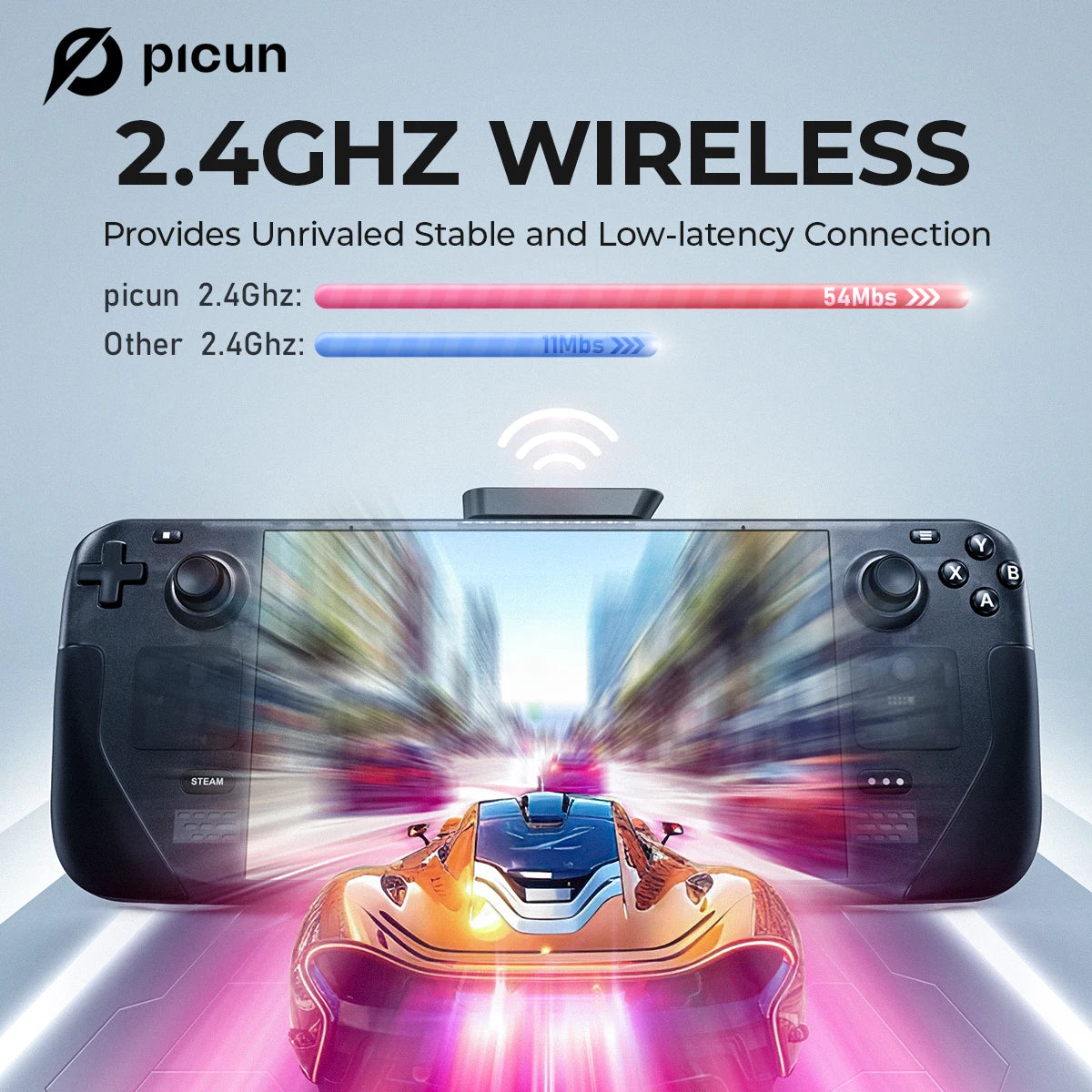 Picun G3 Wireless Gaming Headset with Mic – 65H Battery, 53mm Drivers, Bluetooth 5.4 + 2.4GHz, Over-Ear Gaming Headphones for PS5, PC, Switch, Mobile - Tech Mart