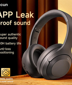 Picun F1 ANC Wireless Bluetooth 5.4 Hi-Fi Headphones with 43dB Adaptive Noise Cancelling, 80-Hour Battery, 40mm Drivers, and App Customization - Tech Mart