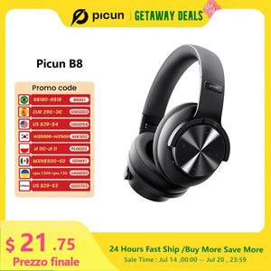 Picun B8 Wireless Bluetooth Headphones – 120H Playtime, 3EQ Modes, Low Latency, and Touch Control Over-Ear Headset - Tech Mart