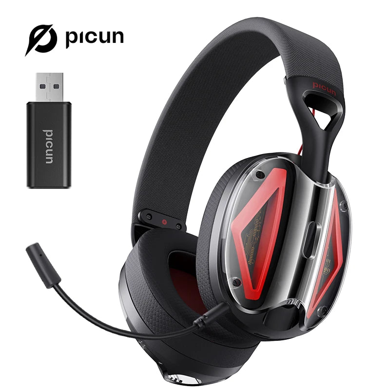 Picun G1 2.4GHz Gaming Wireless Headset – 3D Surround Sound Spatial Audio with ENC HD Mic for PS5, PC, Mobile & More - Tech Mart