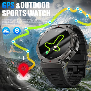 LIGE 2025 New GPS Smartwatch Men 5 ATM Waterproof Built-in Dual-band GNSS Compass Military Sport Bluetooth Call  Men Smart Watch - Tech Mart