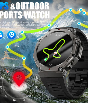 LIGE 2025 New GPS Smartwatch Men 5 ATM Waterproof Built-in Dual-band GNSS Compass Military Sport Bluetooth Call  Men Smart Watch - Tech Mart