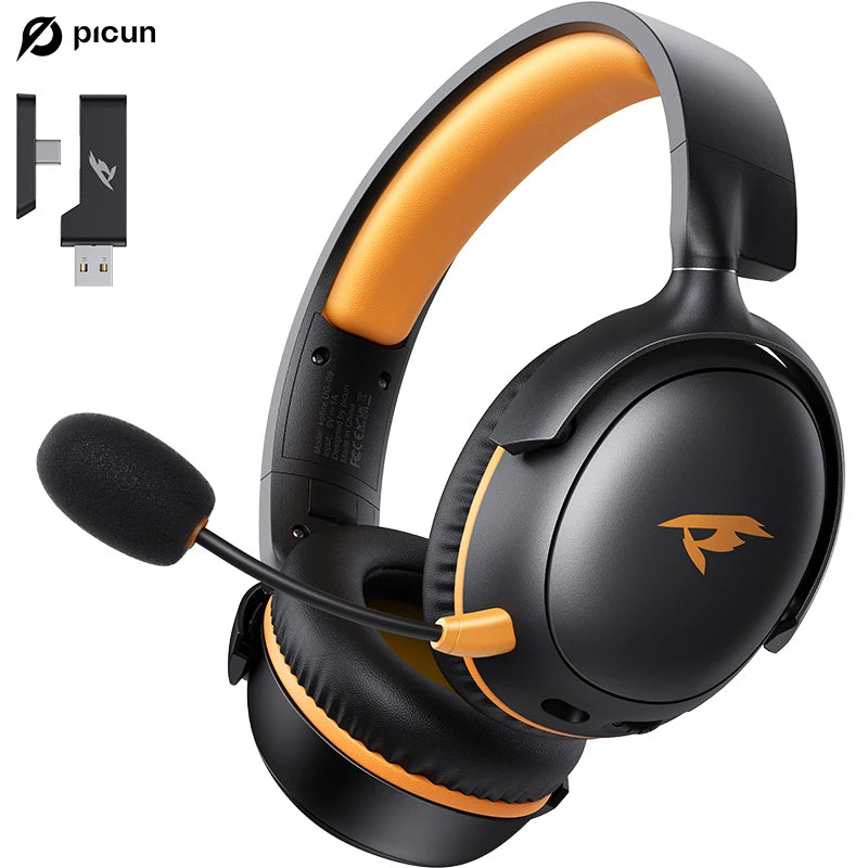 Picun G3 Wireless Gaming Headset with Mic – 65H Battery, 53mm Drivers, Bluetooth 5.4 + 2.4GHz, Over-Ear Gaming Headphones for PS5, PC, Switch, Mobile - Tech Mart