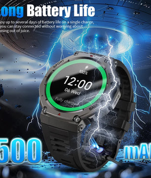 LIGE 2025 New GPS Smartwatch Men 5 ATM Waterproof Built-in Dual-band GNSS Compass Military Sport Bluetooth Call  Men Smart Watch - Tech Mart