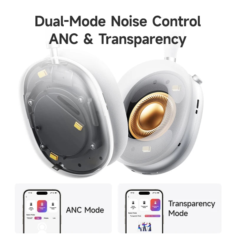 Picun F8S ANC Wireless Headphones with 3D Spatial Audio, Head Tracking & -54dB Hybrid Noise Cancellation – HiFi Bluetooth 6.0 Over-Ear Headset with ENC Mic, APP Control & 140-Hour Battery - Tech Mart