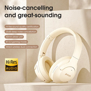Picun ANC-05L Wireless Bluetooth Headphones with Hi-Res Audio, ANC, ENC Mic, and 100-Hour Battery Life – Lightweight Over-Ear Headset for Gaming, Travel, and Office Use - Tech Mart