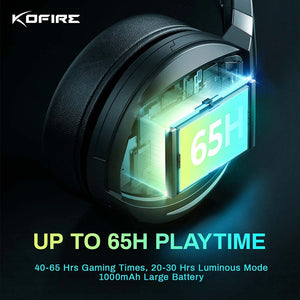 KOFIRE UG-06 Low Latency 2.4GHz & Bluetooth Wireless Gaming Headset with RGB Lighting and Detachable Mic – Compatible with PC, PS5, Switch - Tech Mart